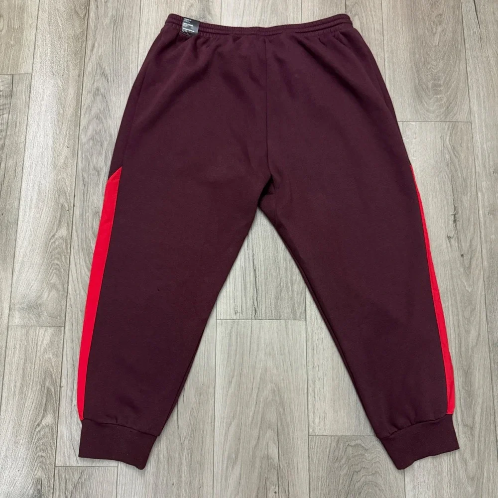 Adidas Joggers Mens 2XL‎ Burgundy Colorblock Multi Sport Fleece Pants 36x28
